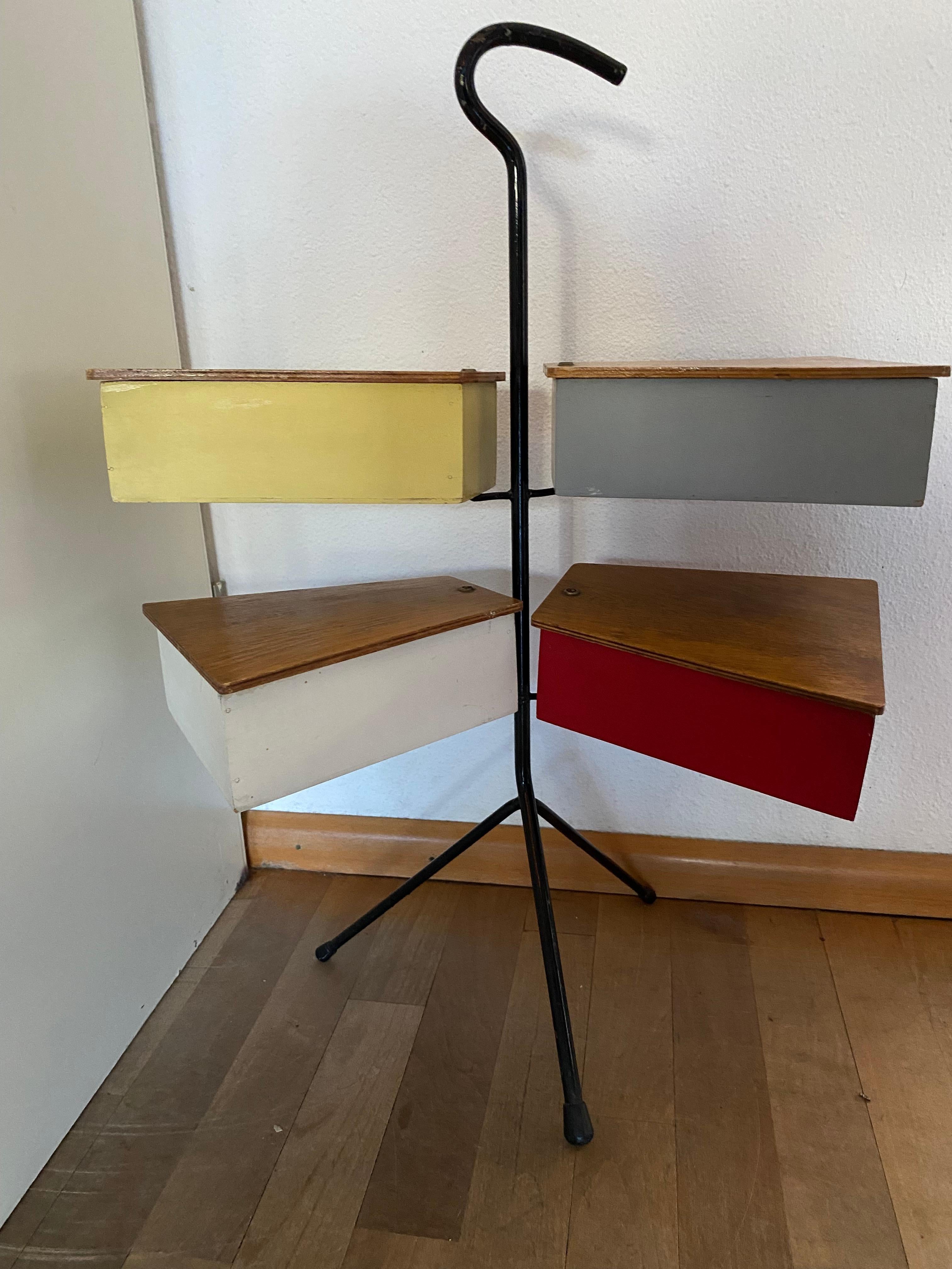 Mid-Century Modern Storage Box by Metalux the Netherlands  In Fair Condition For Sale In Waddinxveen, ZH