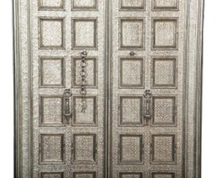 Mid-Century Modern Storage Cabinet (36"), White Bronze Armoire