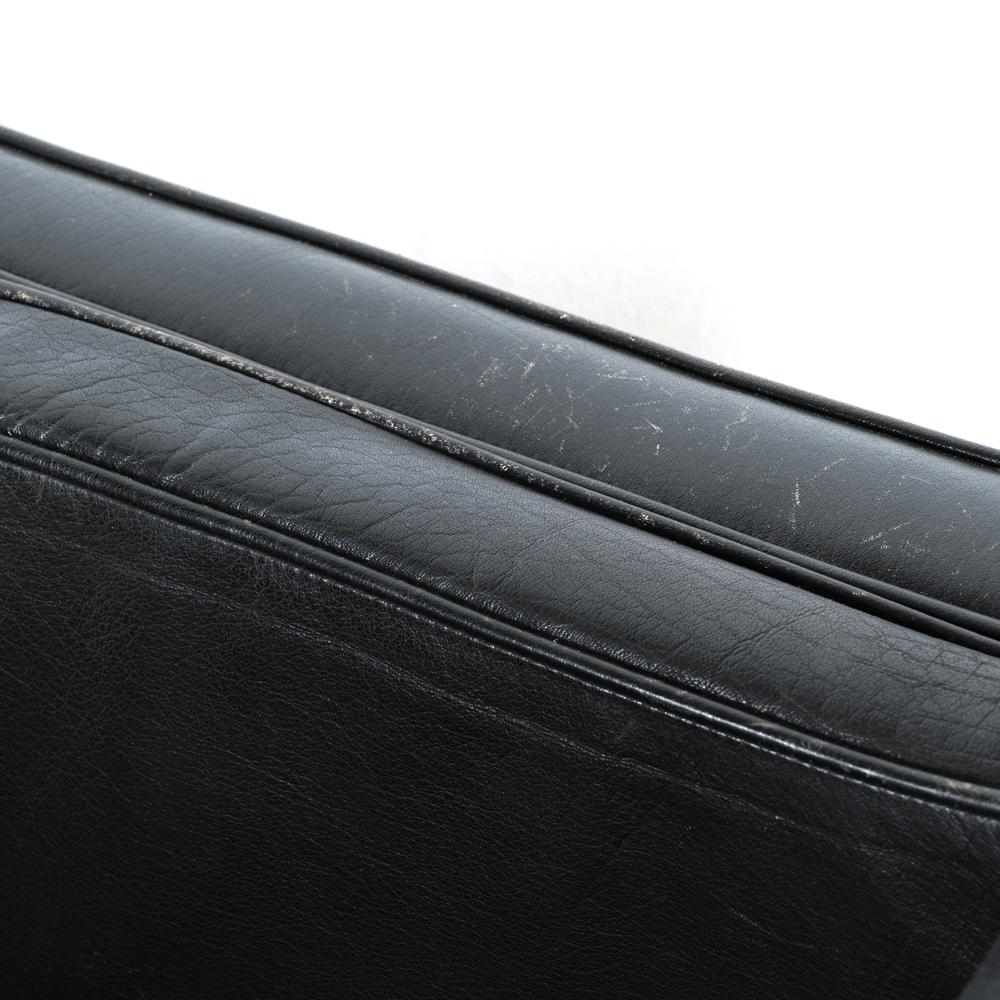 Mid-Century Modern Stouby Vintage Black Leather Three Seat Sofa, Denmark 1960s 2