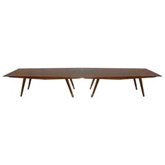 Mid-Century Modern Stow & Davis Walnut 2 Piece Conference Table Giacomo Buzzitta