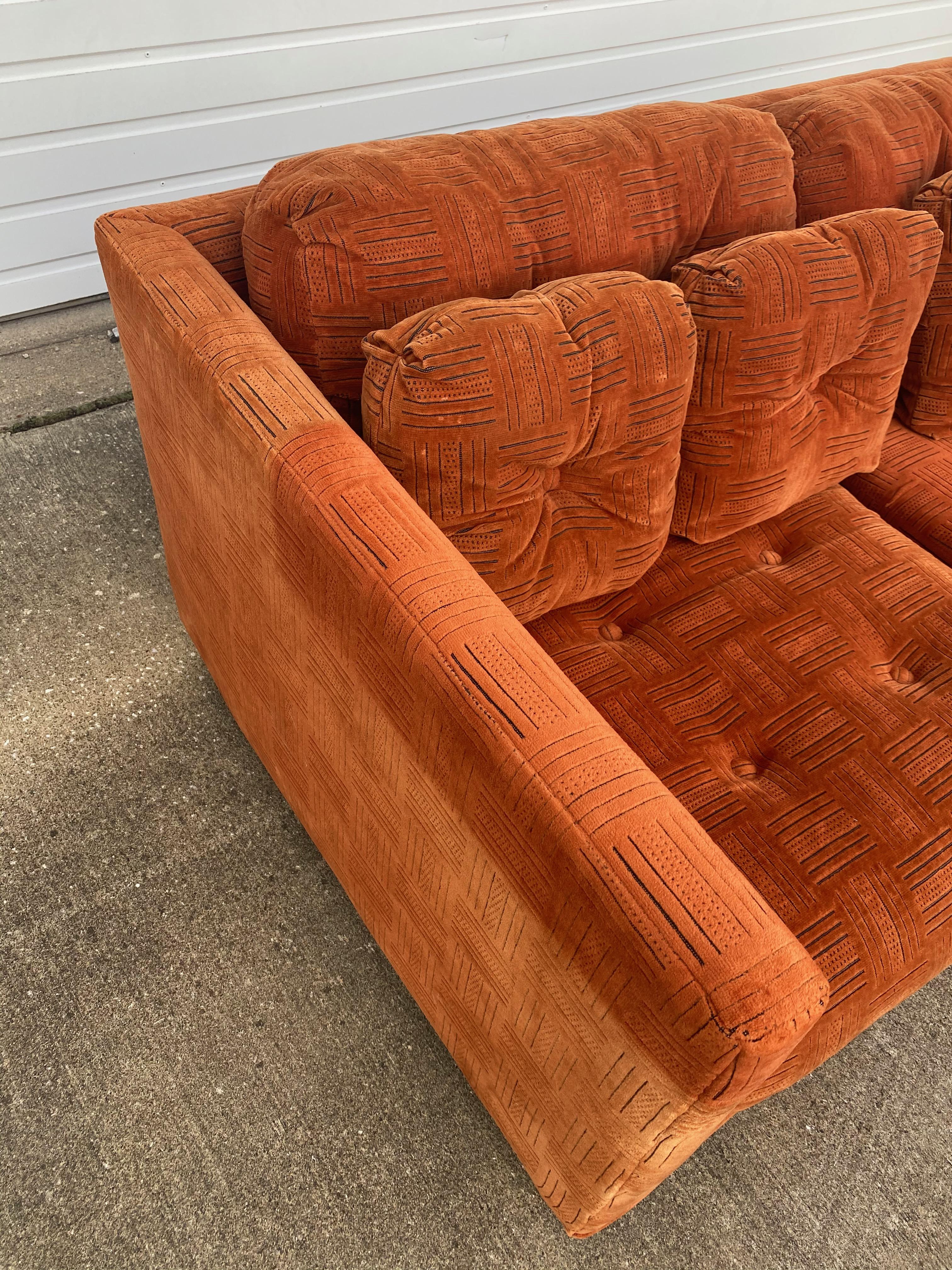 Late 20th Century Mid-Century Modern Stratford Tuxedo 3-Seater Sofa