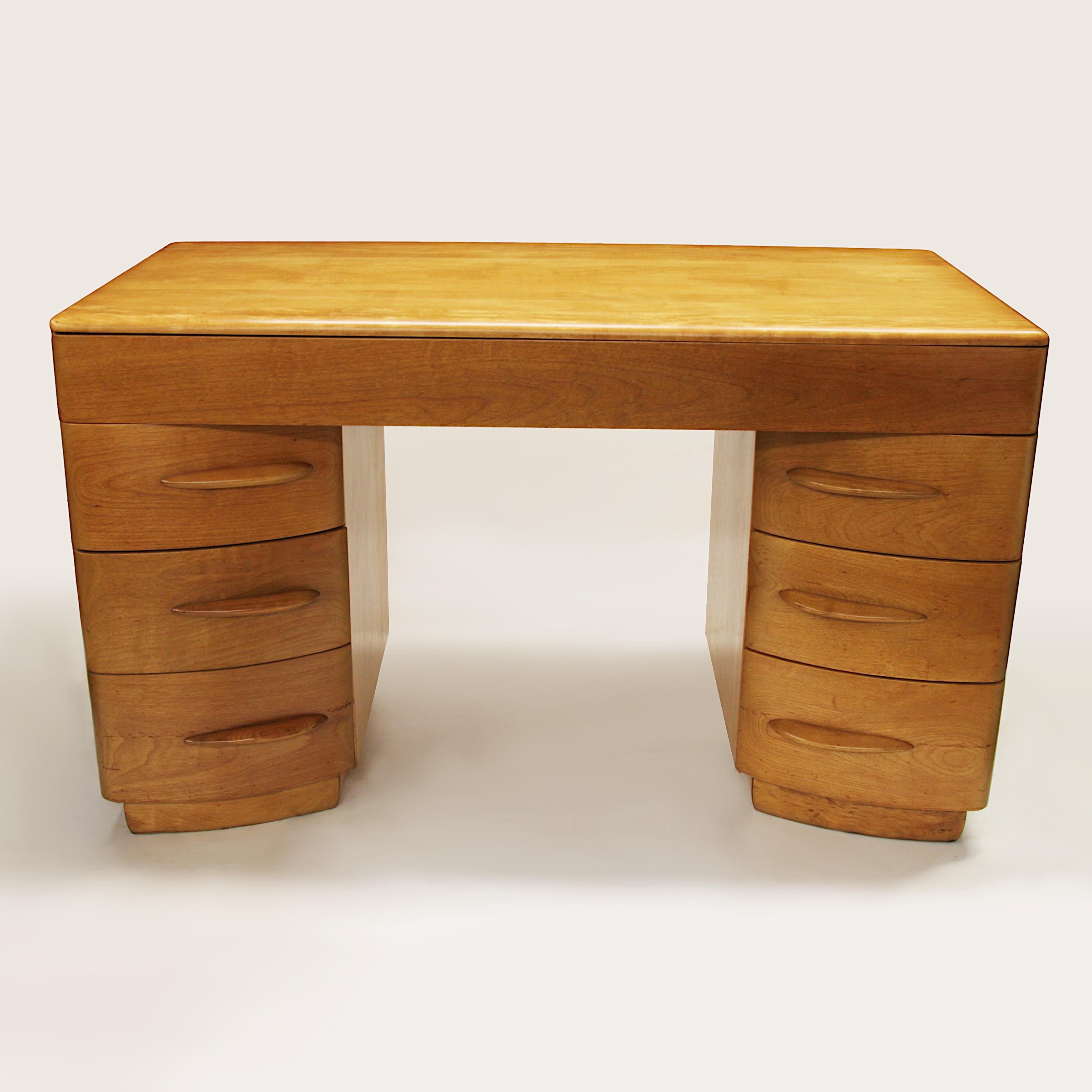 American Mid-Century Modern Streamlined Kneehole Desk by Count Alexis de Sakhnoffsky