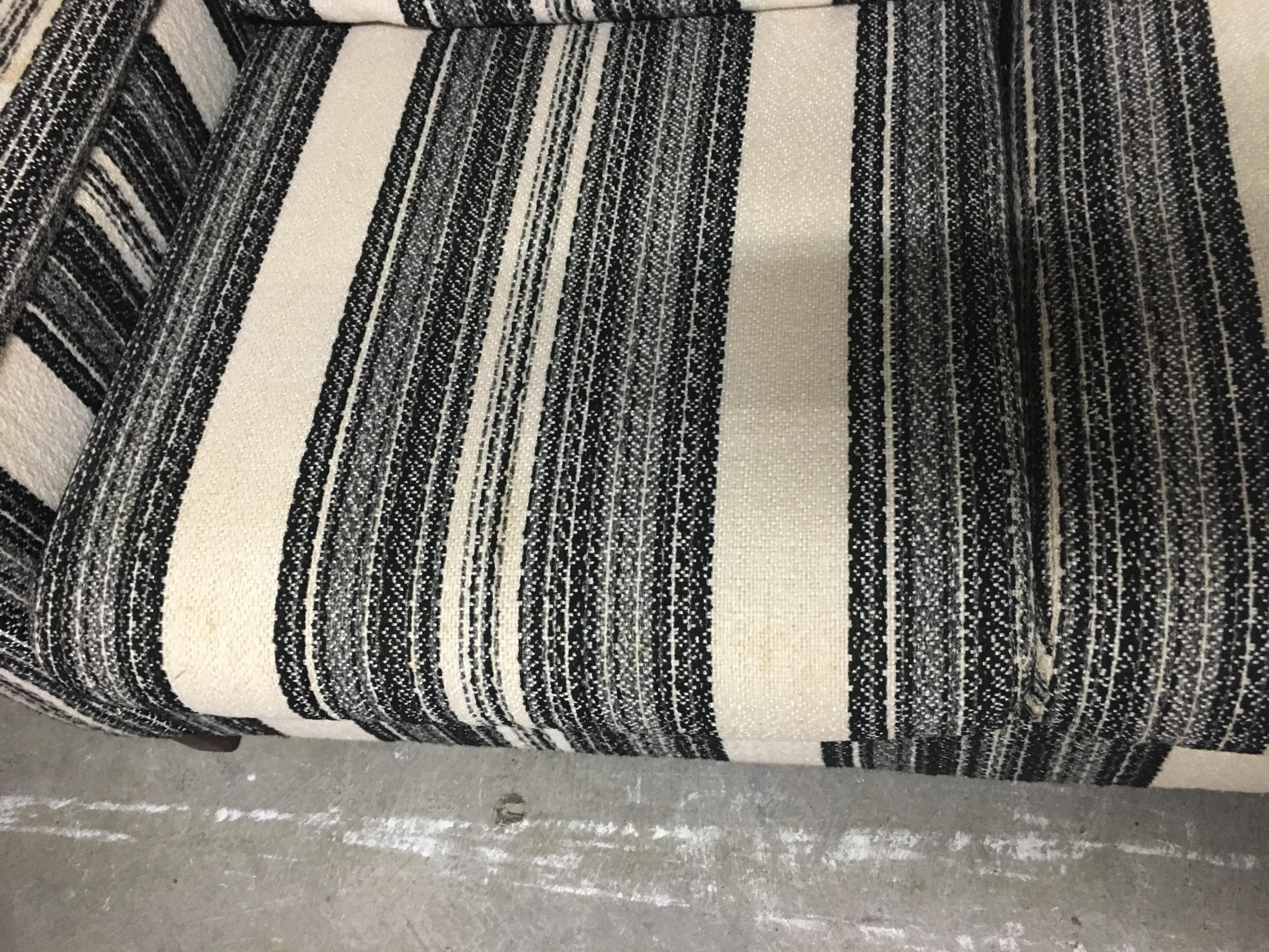 Mid-Century Modern Striped 3-Seat Selig Imperial Sofa 2