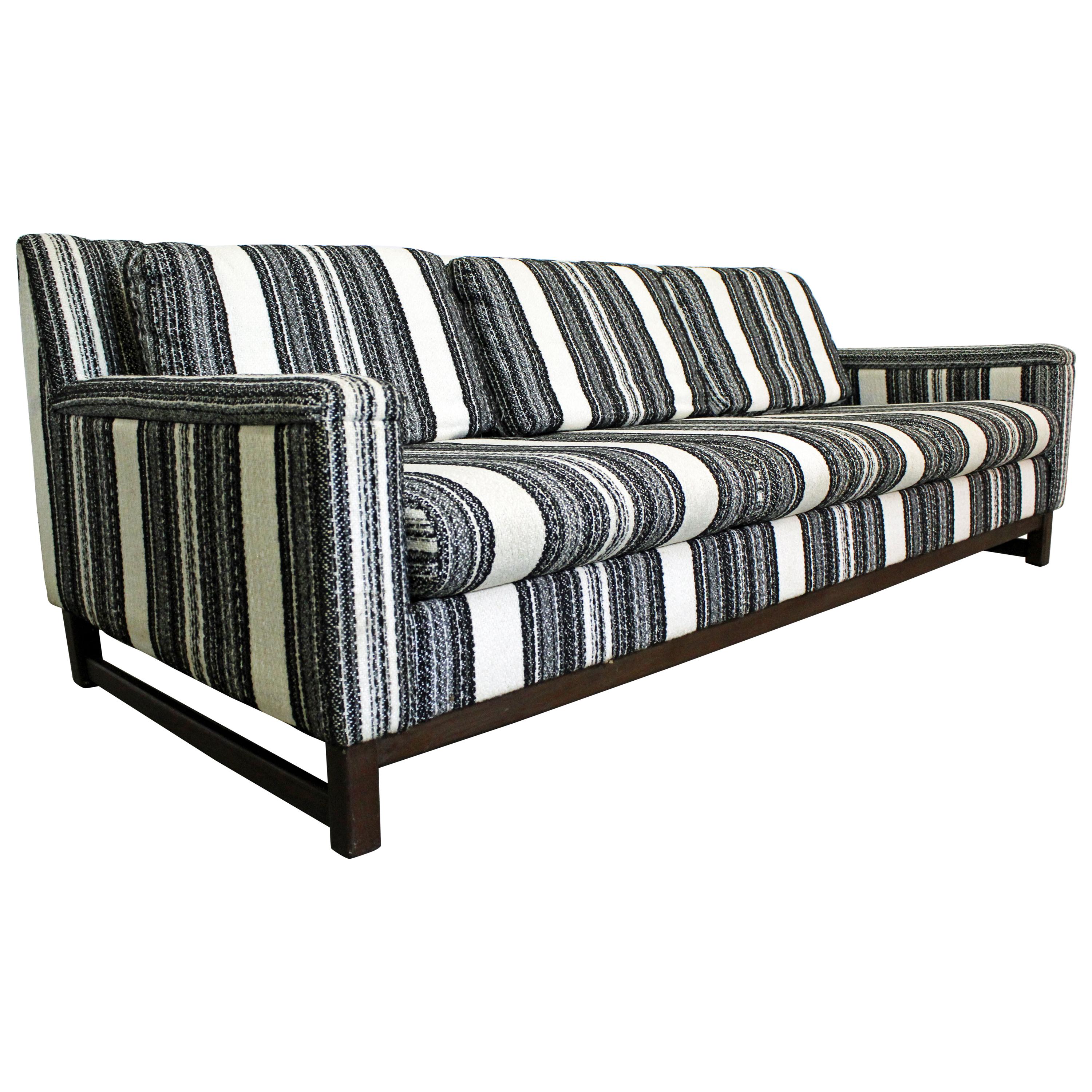Mid-Century Modern Striped 3-Seat Selig Imperial Sofa