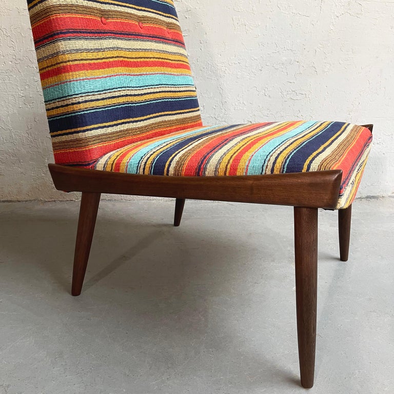 Mid-Century Modern Striped Slipper Chair by Kroehler at 1stDibs