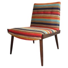 Retro Mid-Century Modern Striped Slipper Chair by Kroehler