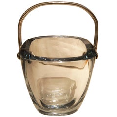 Mid-Century Modern Stromberg Orrefors Ice Bucket with Silver Handle