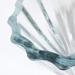 Ciotola in vetro scanalato "Blue Crystal" di Strombergshyttan, stile Mid-Century Modern