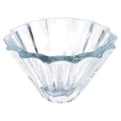 Ciotola in vetro scanalato "Blue Crystal" di Strombergshyttan, stile Mid-Century Modern