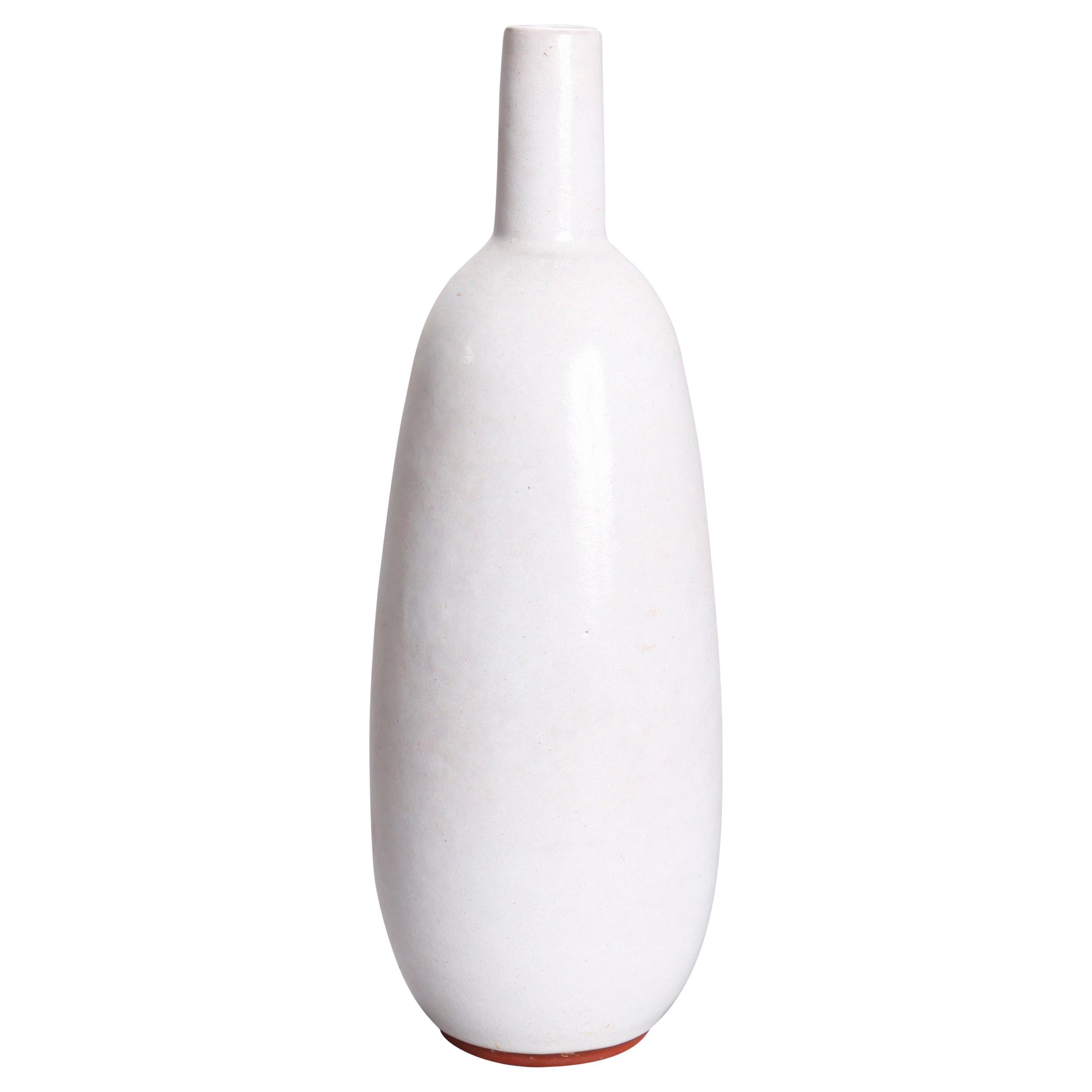 Mid-Century Modern Studio Art Pottery Bottle Vase, Artist Signed, 20th Century For Sale