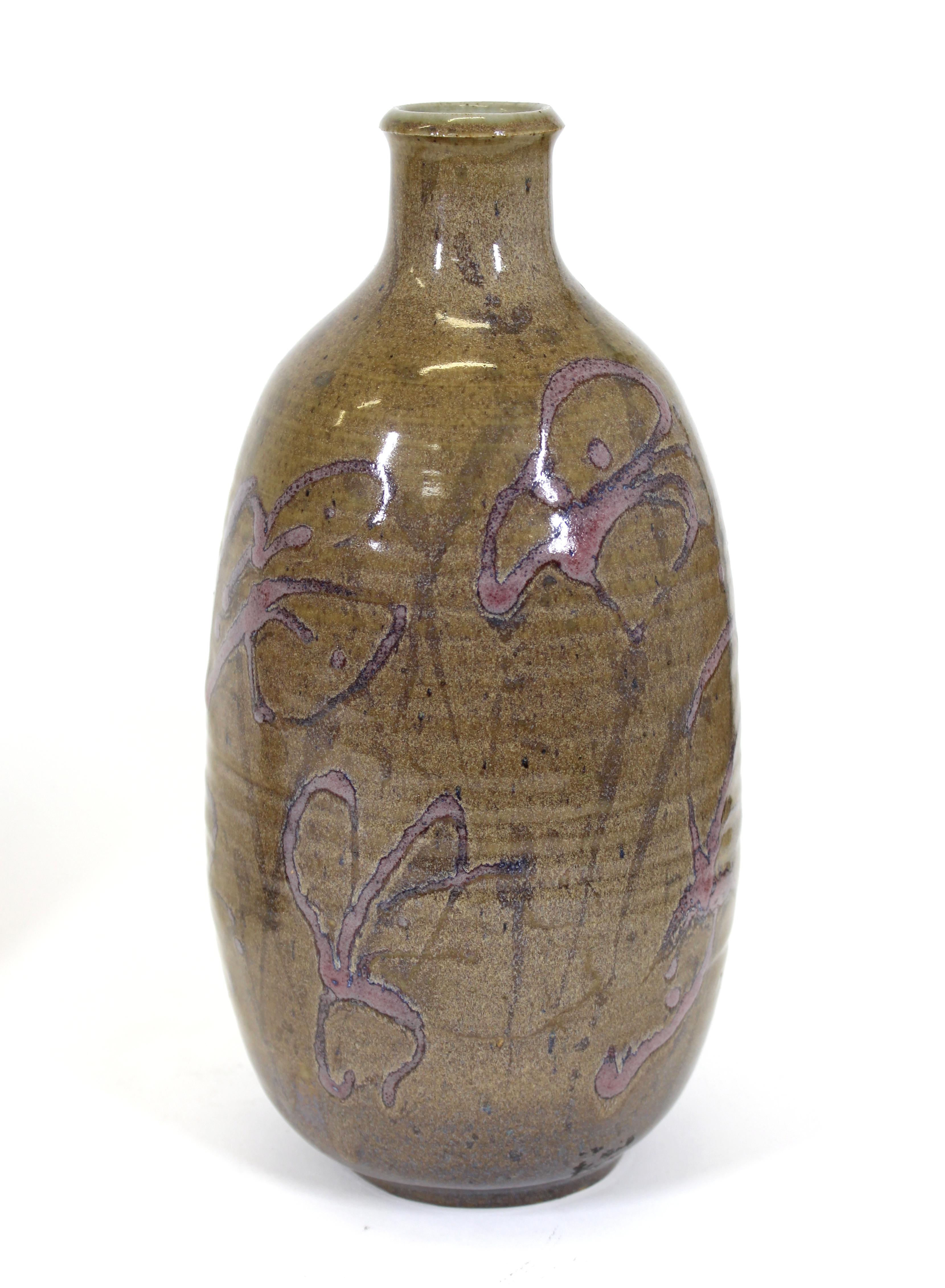 American Mid-Century Modern Studio Ceramic Glazed Vase For Sale
