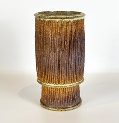 Mid-Century Modern Studio Ceramic Vase in a Brutalist Style