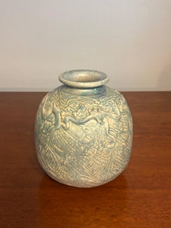 Moderne Studio-Keramikvase aus der Jahrhundertmitte, signiert
