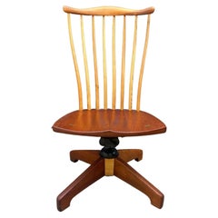 Mid-Century Modern Studio Craft Arts Swivel Spindle Back Chair