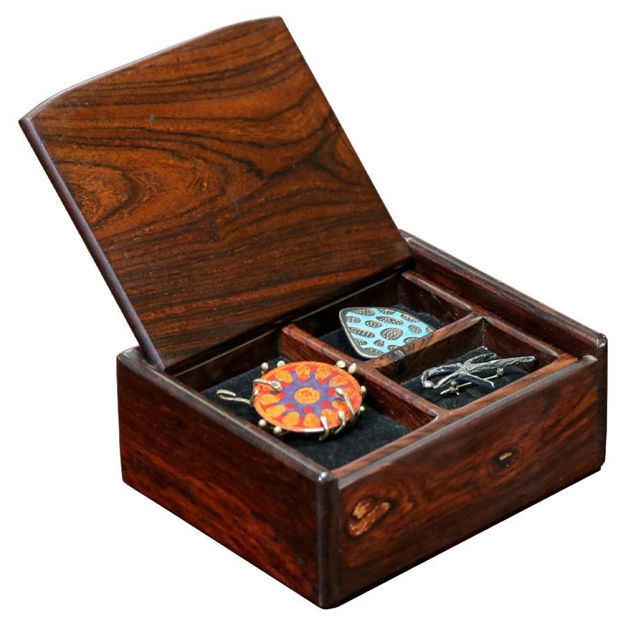 Mid-Century Modern Studio Craft Rosewood Jewelry Box For Sale
