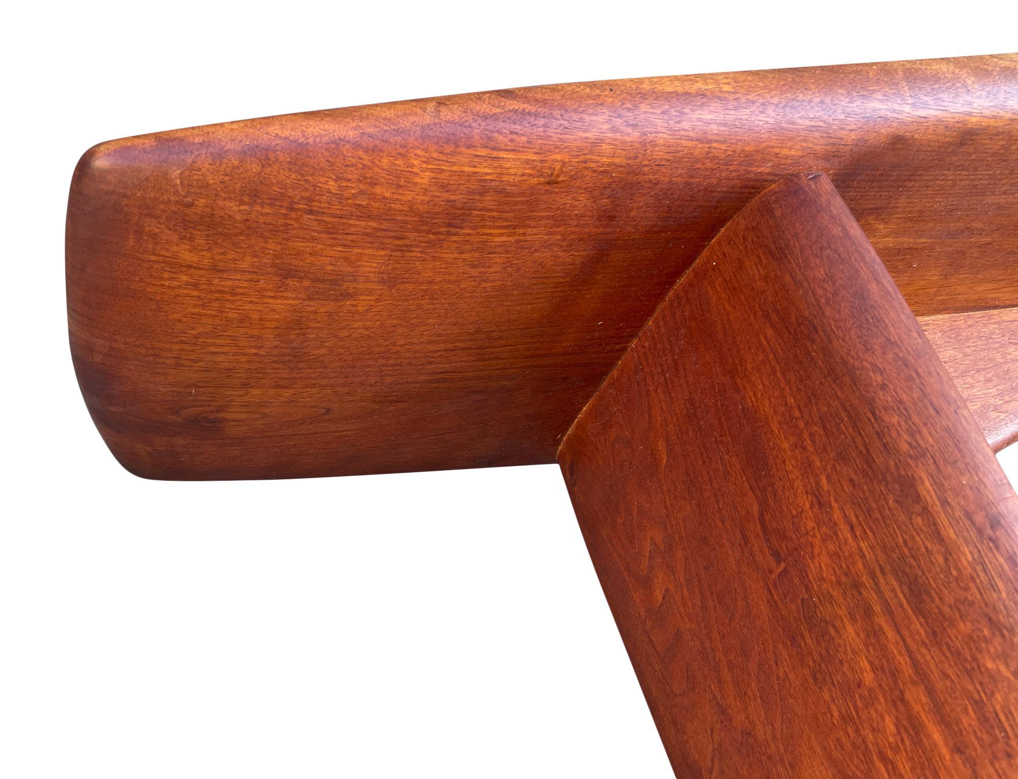 Milieu du XXe siècle Table basse ou banc en bois massif de style Studio Craft, mi-siècle moderne, 1963 en vente