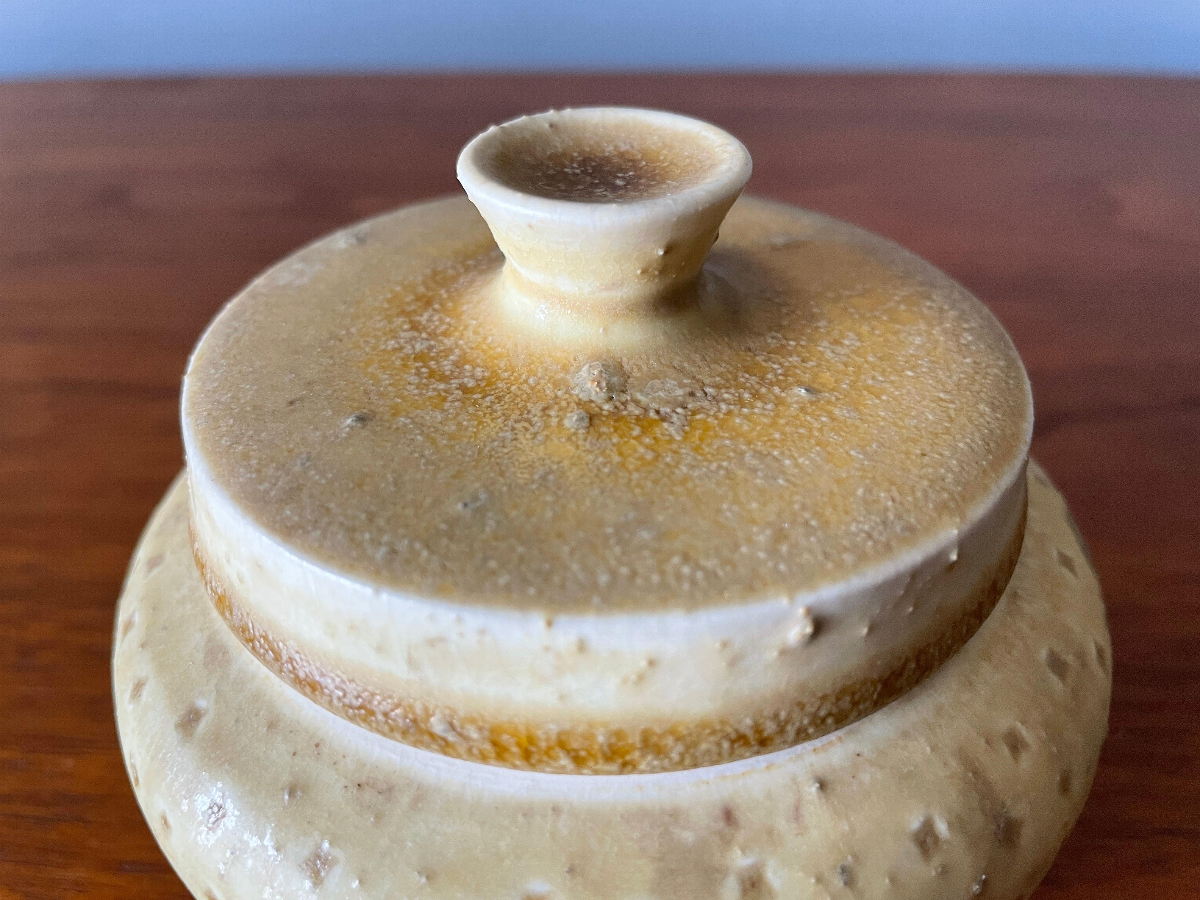 20th Century Mid-Century Modern Studio Crafted Ceramic Lidded Jar