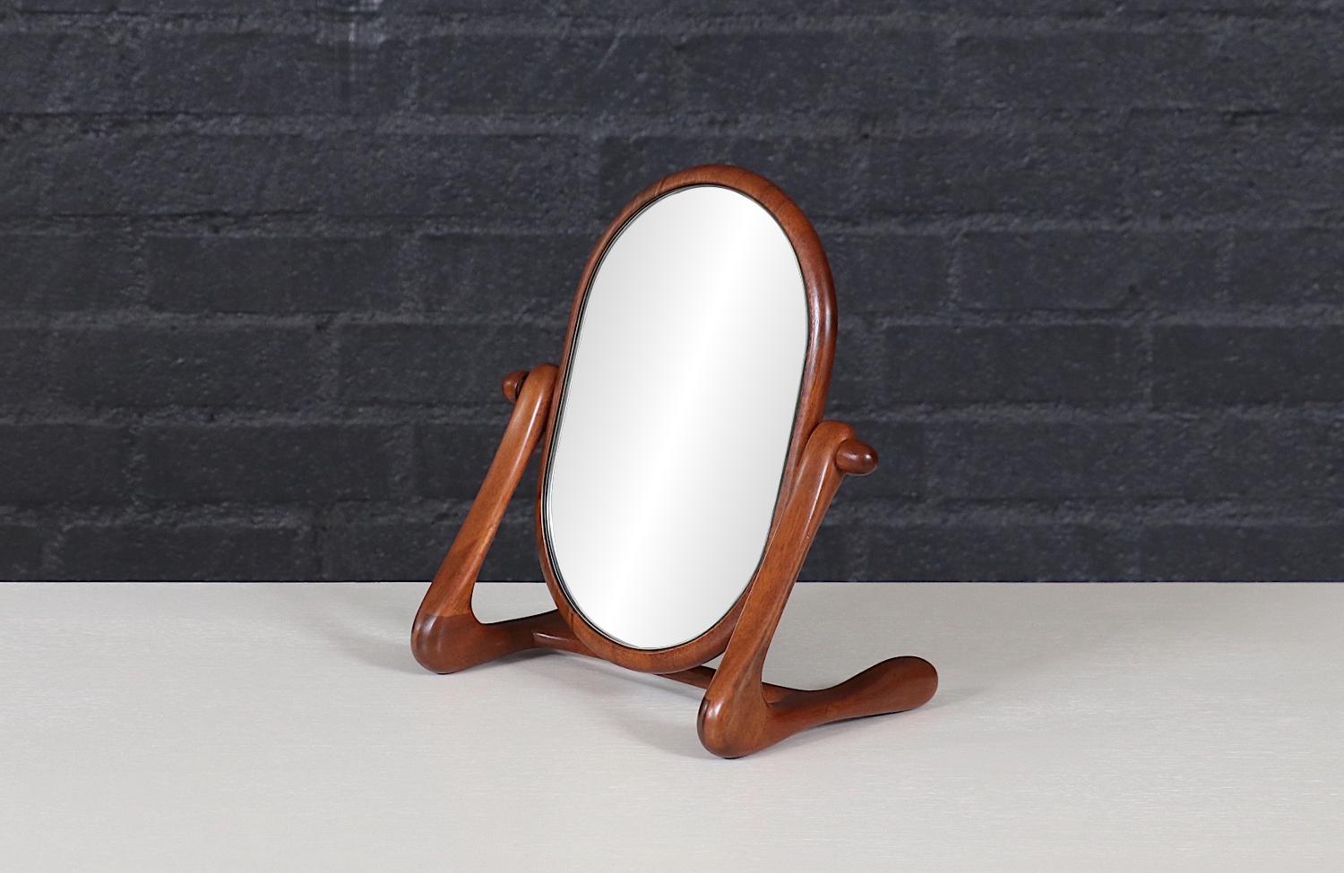 American Mid-Century Modern Studio Crafted Table Mirror