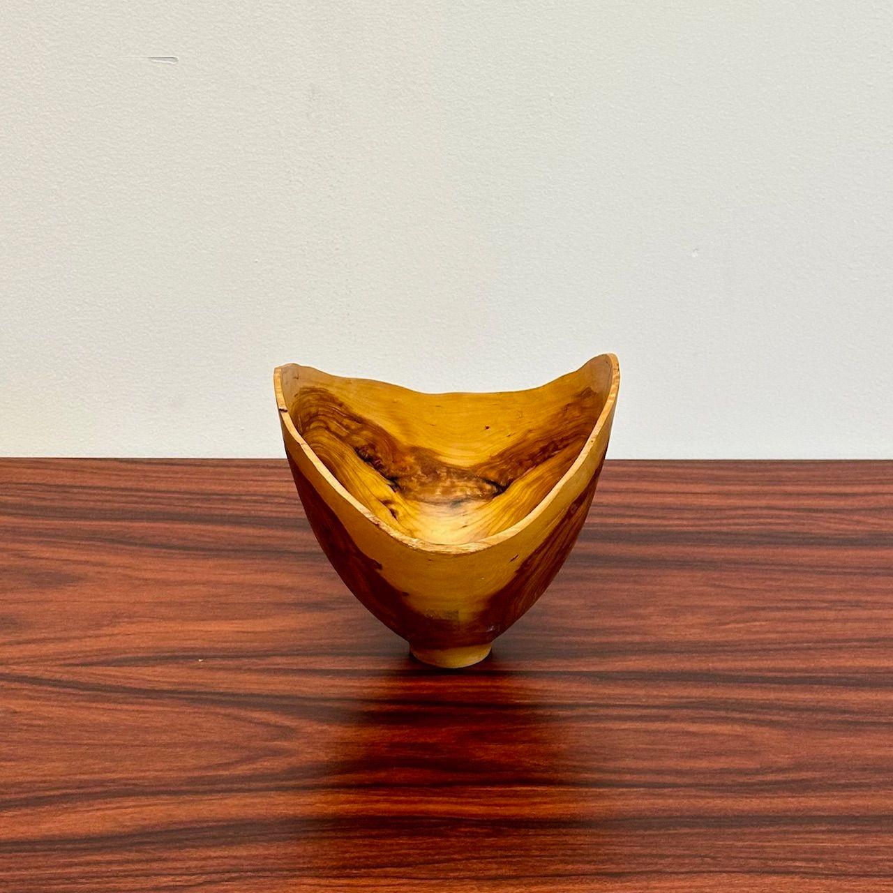 Late 20th Century Mid-Century Modern Studio Made Bowl / Vessel, Tableware, White Cedar, Signed For Sale