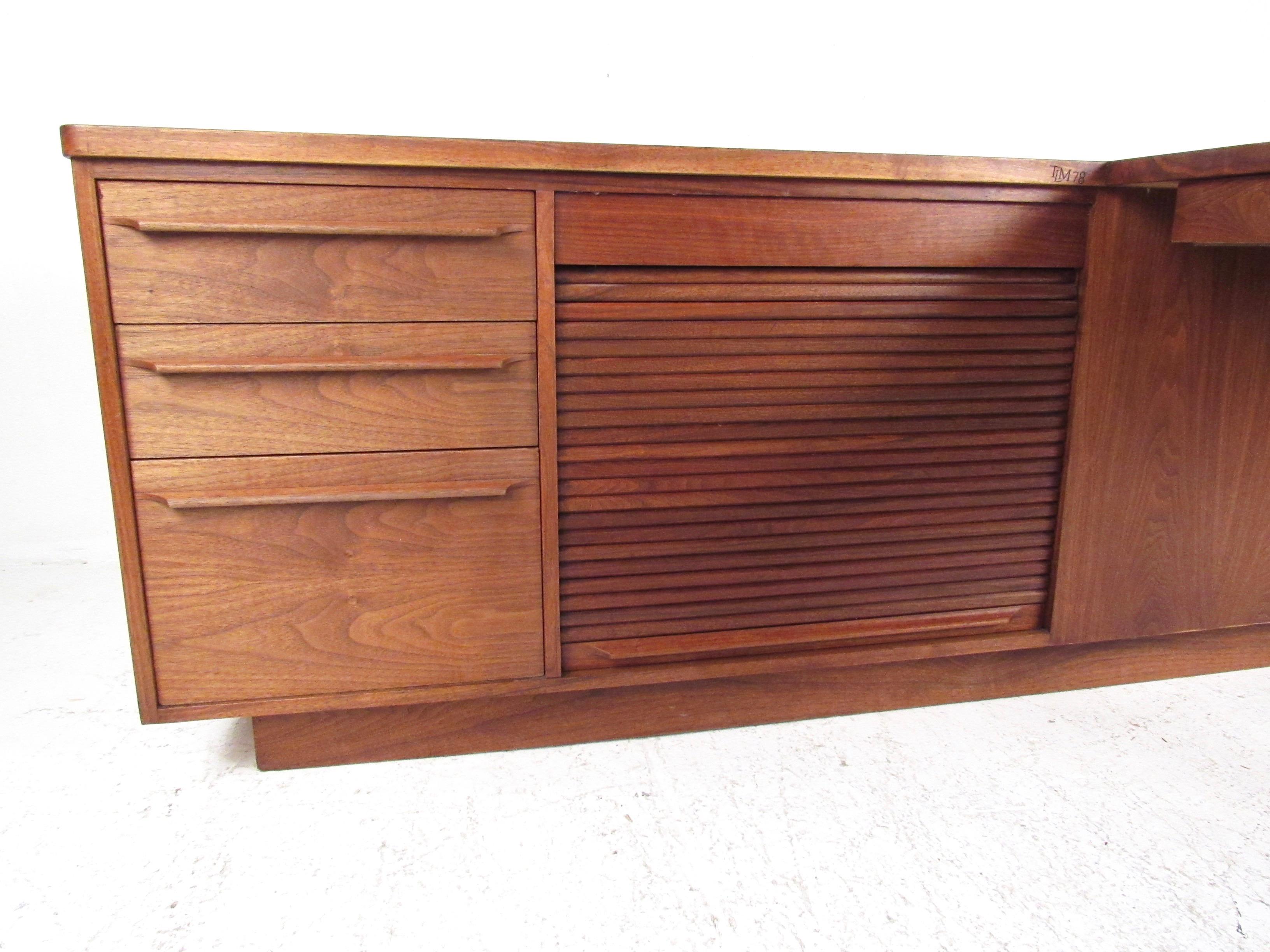 American Mid-Century Modern Studio Made Executive Desk, Signed