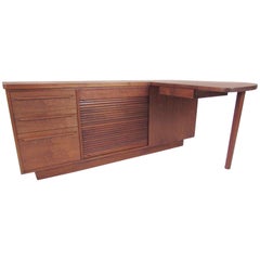 Mid-Century Modern Studio Made Executive Desk, Signed