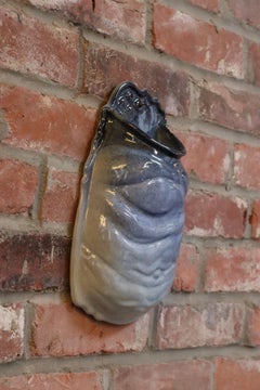 Mid-Century Modern Studio Pottery Blue Ombré Letter Holder by Deanna Nichols