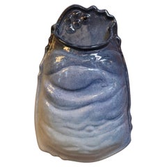 Mid-Century Modern Studio Pottery Blue Ombré Letter Holder by Deanna Nichols