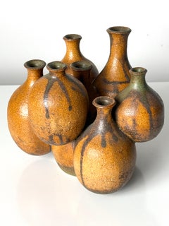 Mid Century Modern Studio Pottery Ikebana Weed Pot Cluster Twig Vase Sculpture