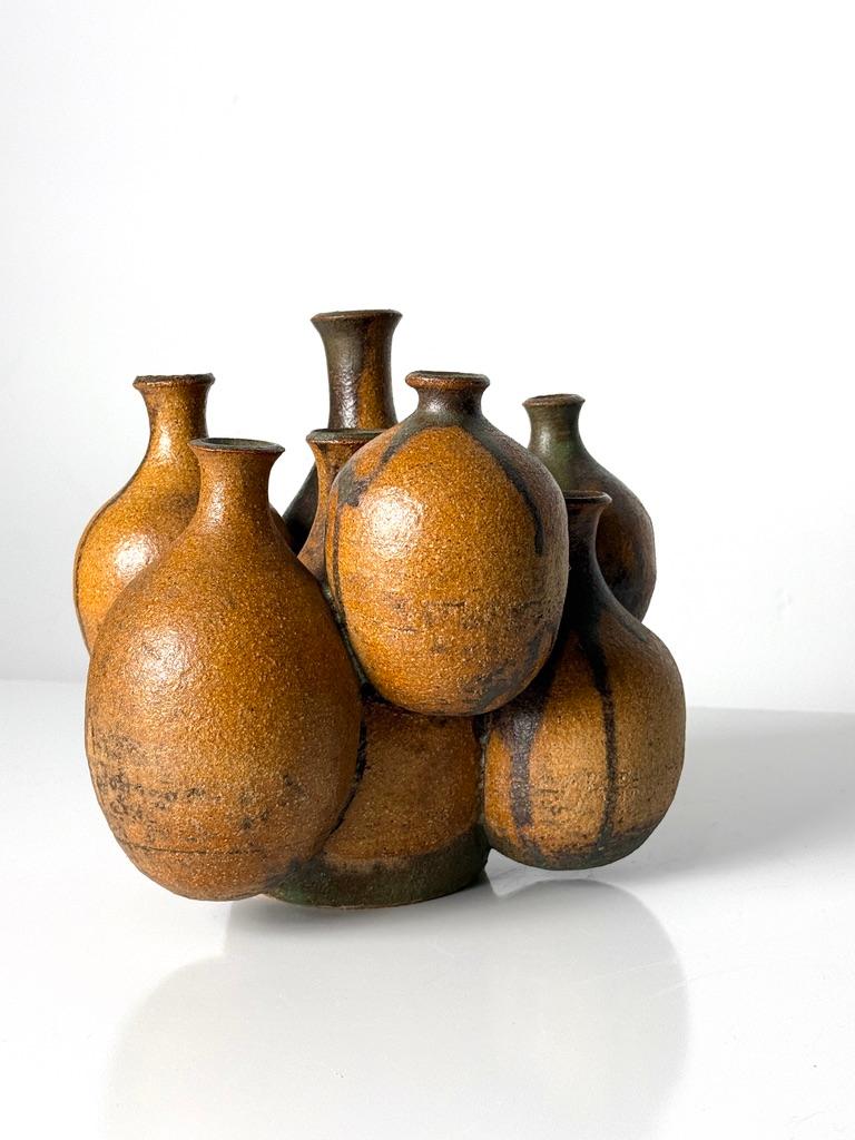 Mid-Century Modern Mid Century Modern Studio Pottery Ikebana Weed Pot Cluster Twig Vase Sculpture