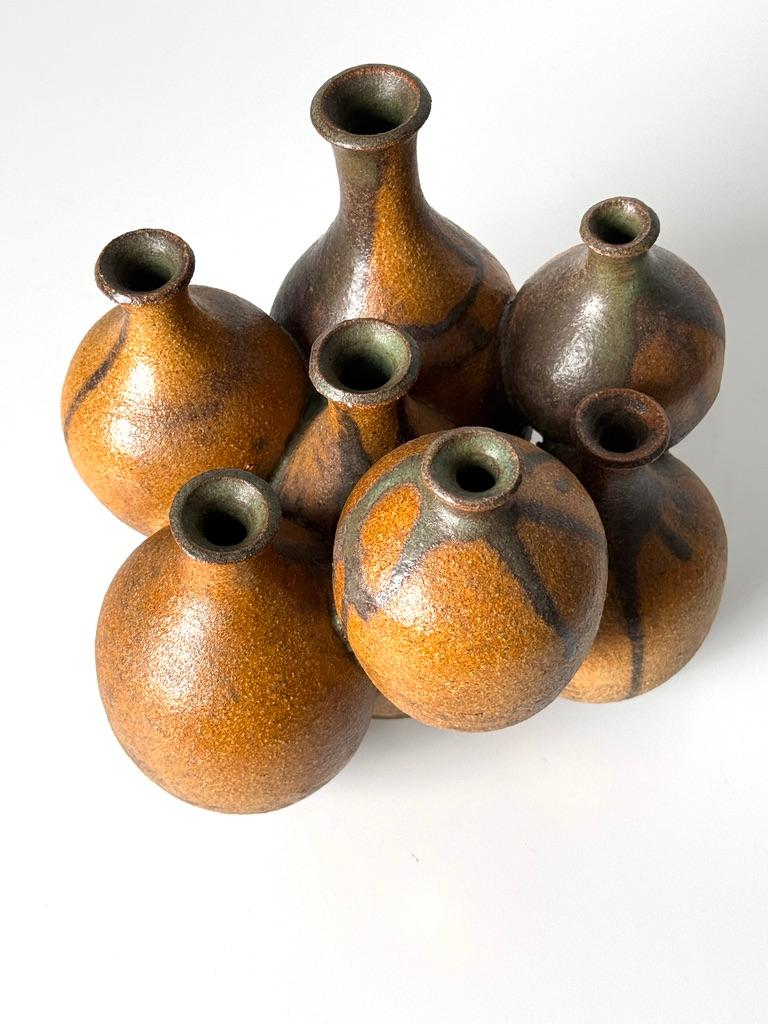American Mid Century Modern Studio Pottery Ikebana Weed Pot Cluster Twig Vase Sculpture
