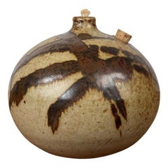 Lámpara de aceite de cerámica Studio Pottery moderna de mediados de siglo de Aage Würtz, años 60