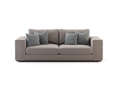 Mid-Century Modern Style 2 Seats Sublime Sofa Made with Wood and Textile