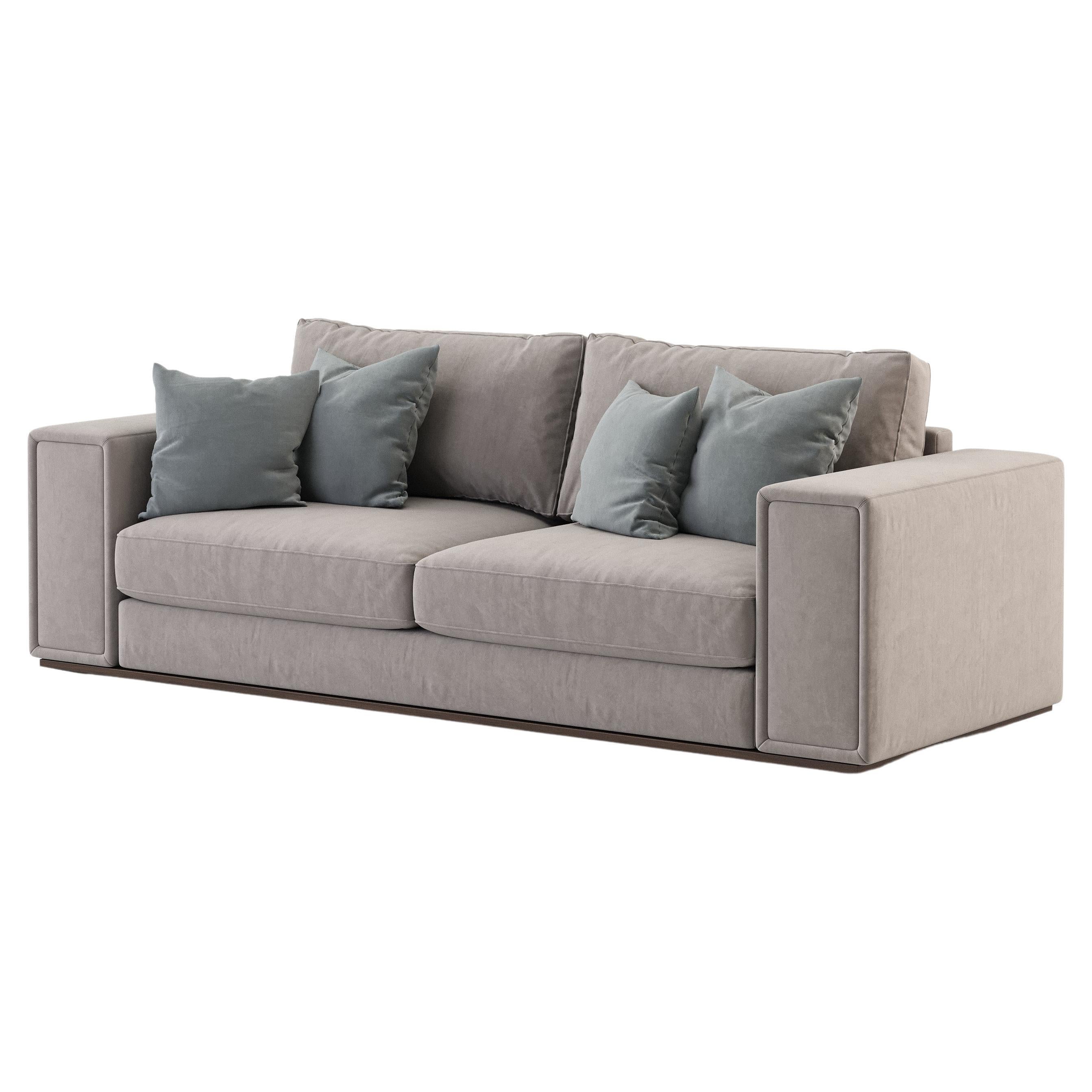 MidCentury Modern Style 2 Seats Sublime Sofa Made with Wood and