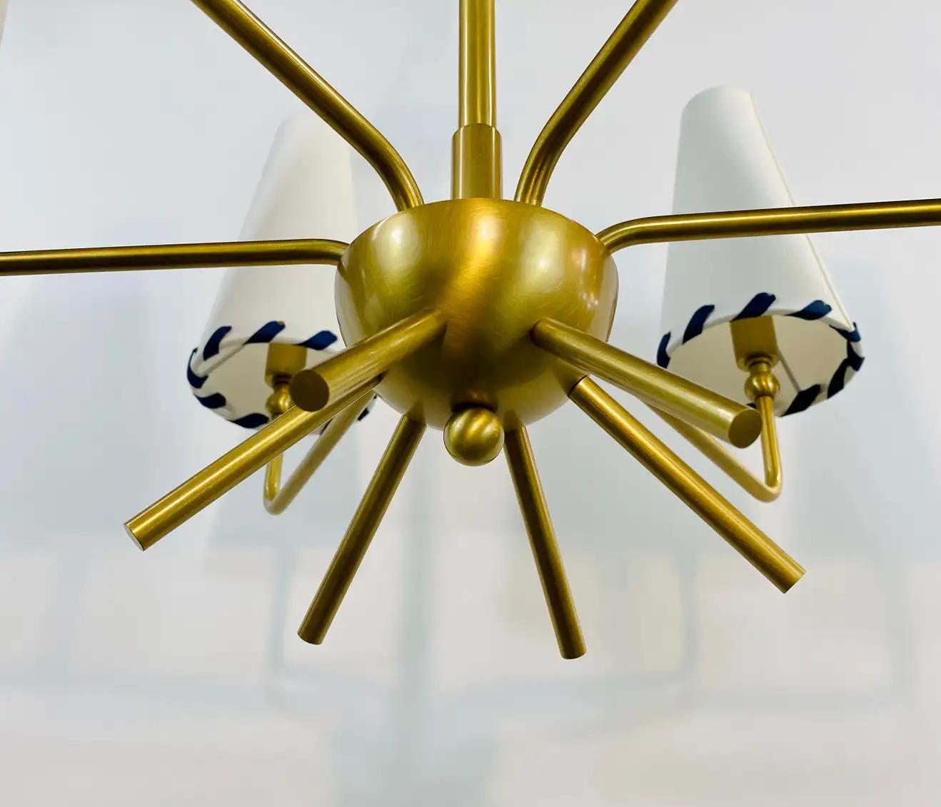 Contemporary Mid-Century Modern Style 6 Lights Sputnik Chandelier For Sale