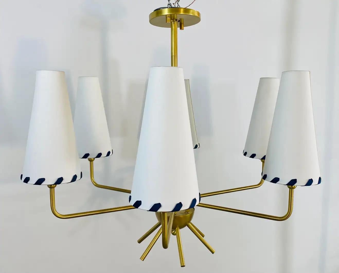 Mid-Century Modern Style 6 Lights Sputnik Chandelier (Metall) im Angebot