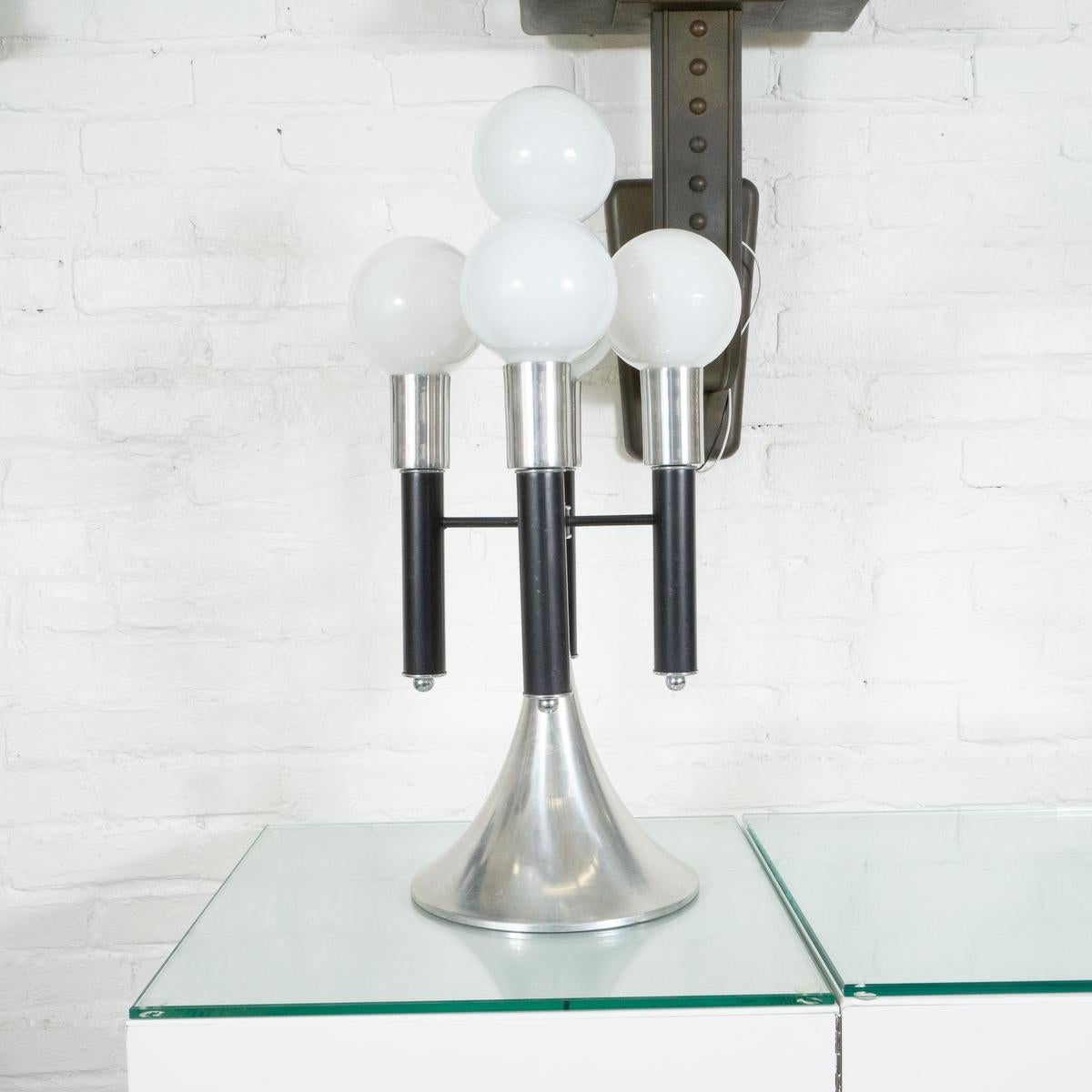 American Mid-Century Modern Style Aluminum Multi-Armed Table Lamp For Sale