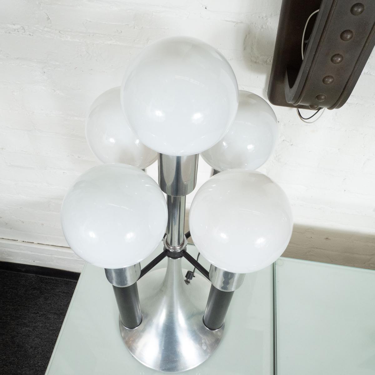 Late 20th Century Mid-Century Modern Style Aluminum Multi-Armed Table Lamp For Sale