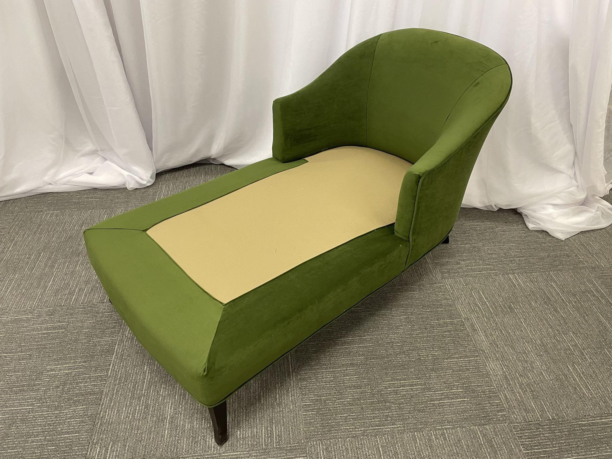 Fabric Mid-Century Modern Style American Designer Chaise / Daybed / Lounge, Green