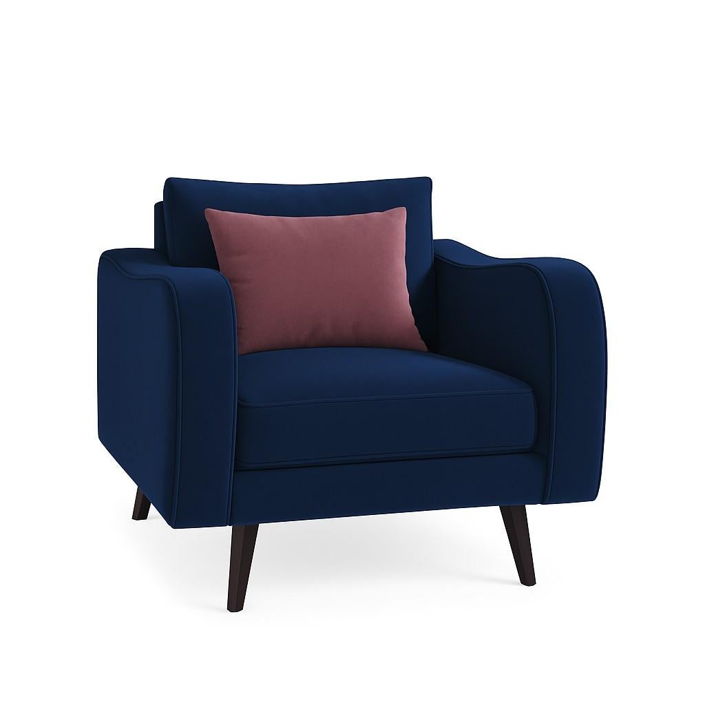 Mid-Century Modern Style Sessel mit skulpturaler Silhouette in Samt (Portugiesisch) im Angebot
