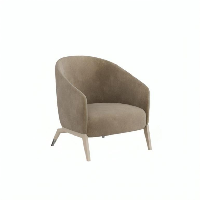 Fatto a mano Poltrone in stile Mid Century Modern in velluto verde muschio in vendita
