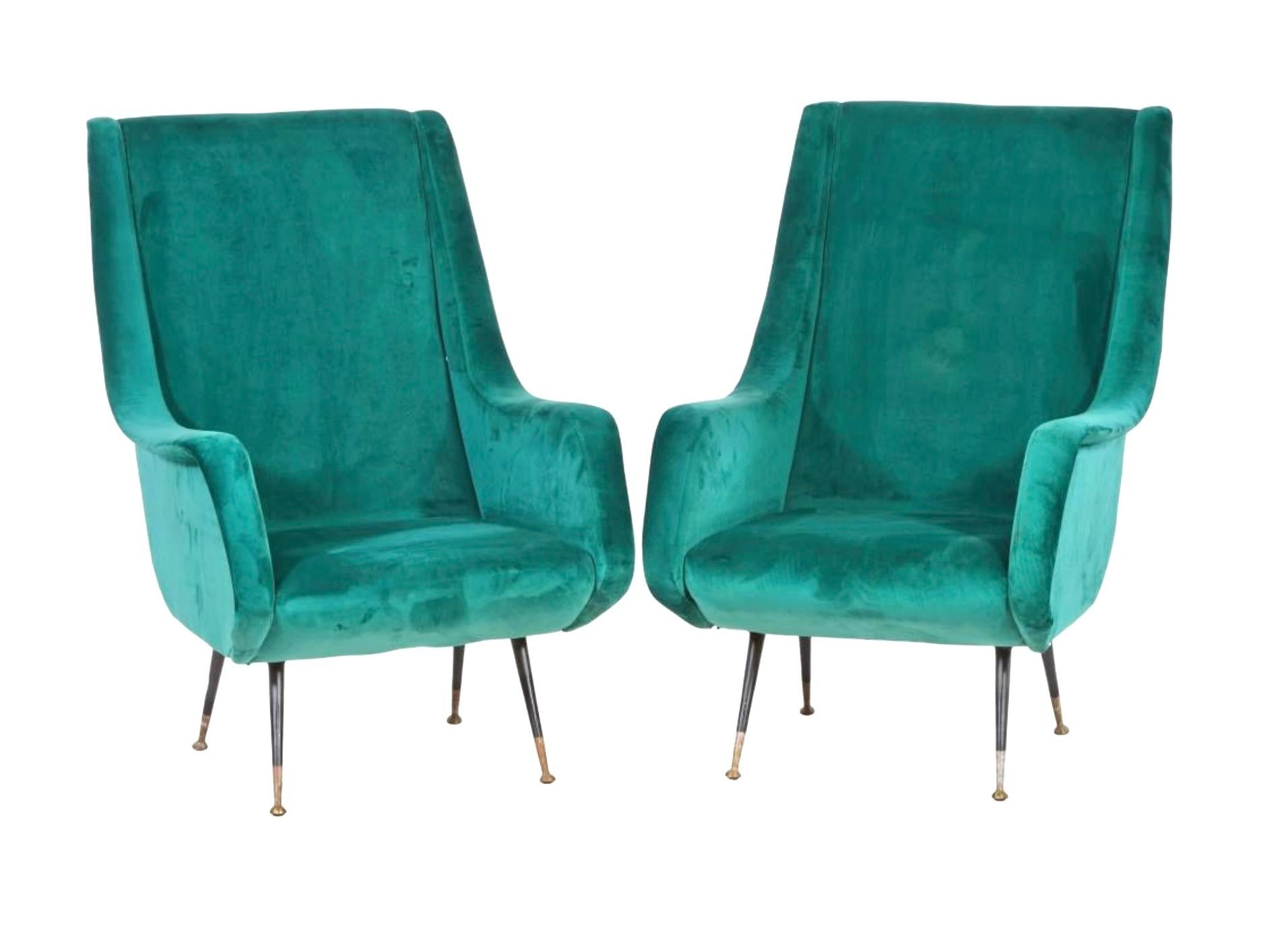 Sillones de Estilo Moderno de Mitad de Siglo Estilo de Marco Zanuso - Un Par Italiano en venta