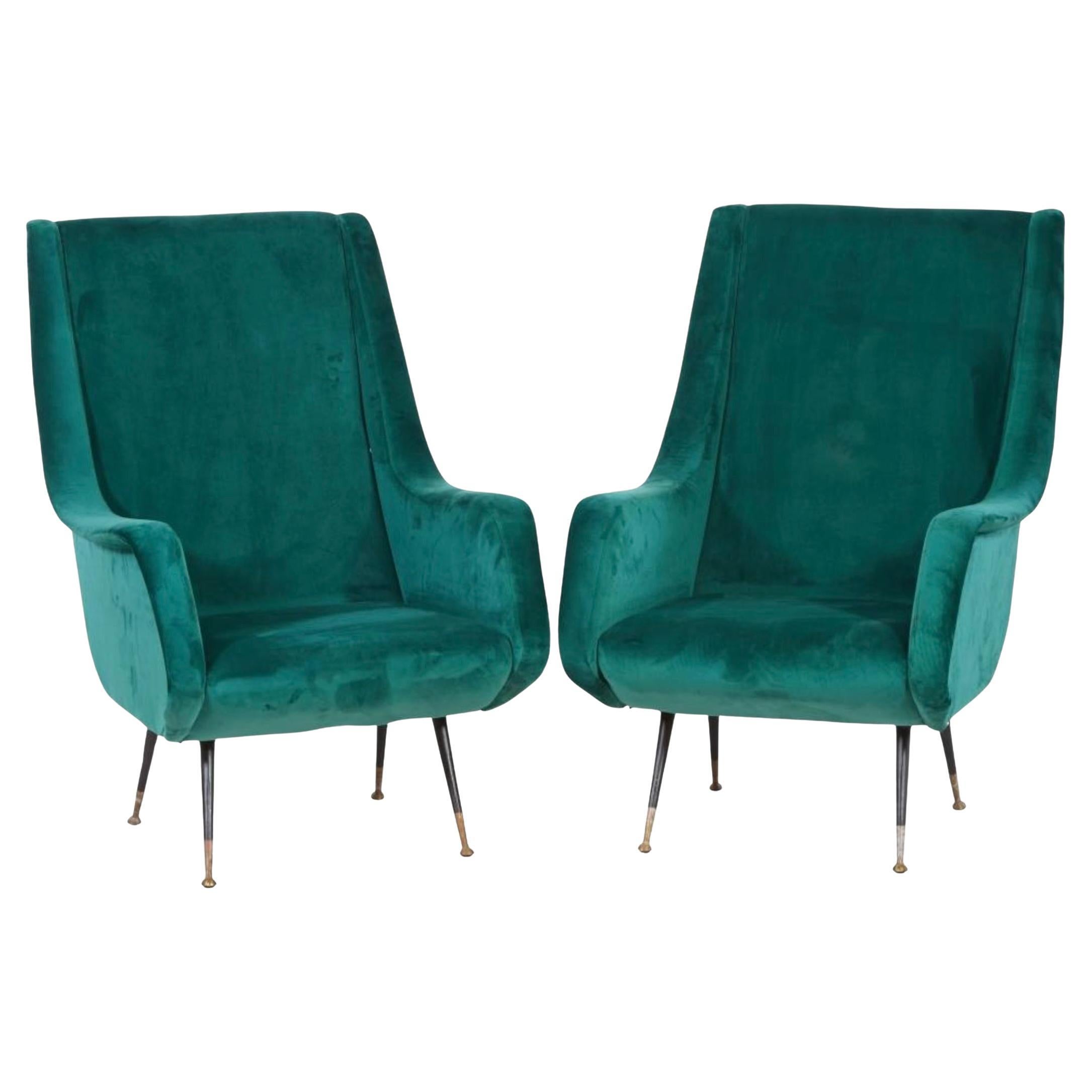 Mid Century Modern Style Armchairs Style of Marco Zanuso - A Pair
