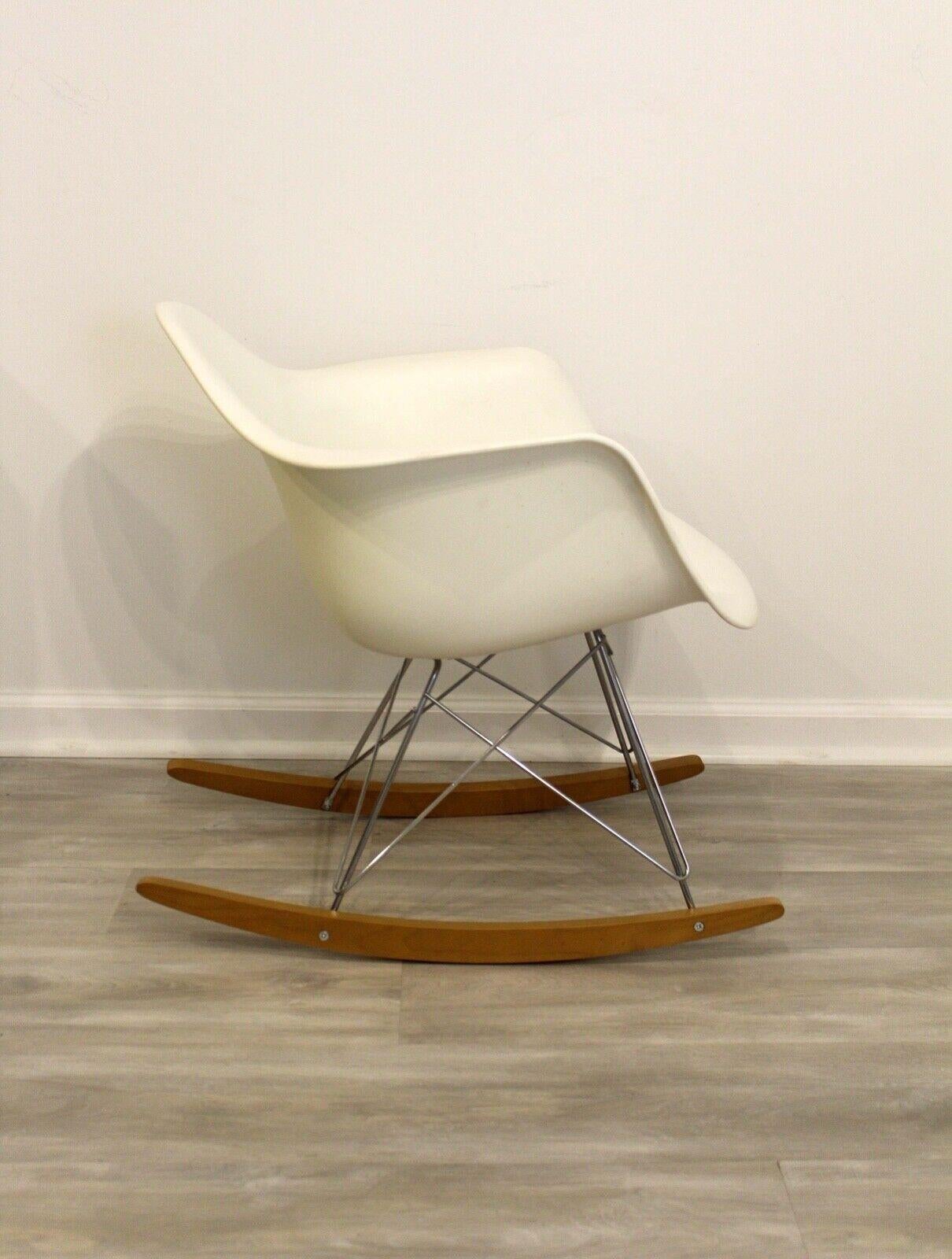 20th Century Mid-Century Modern Style Authentic Herman Miller Eames Molded Shell Chair Rocker