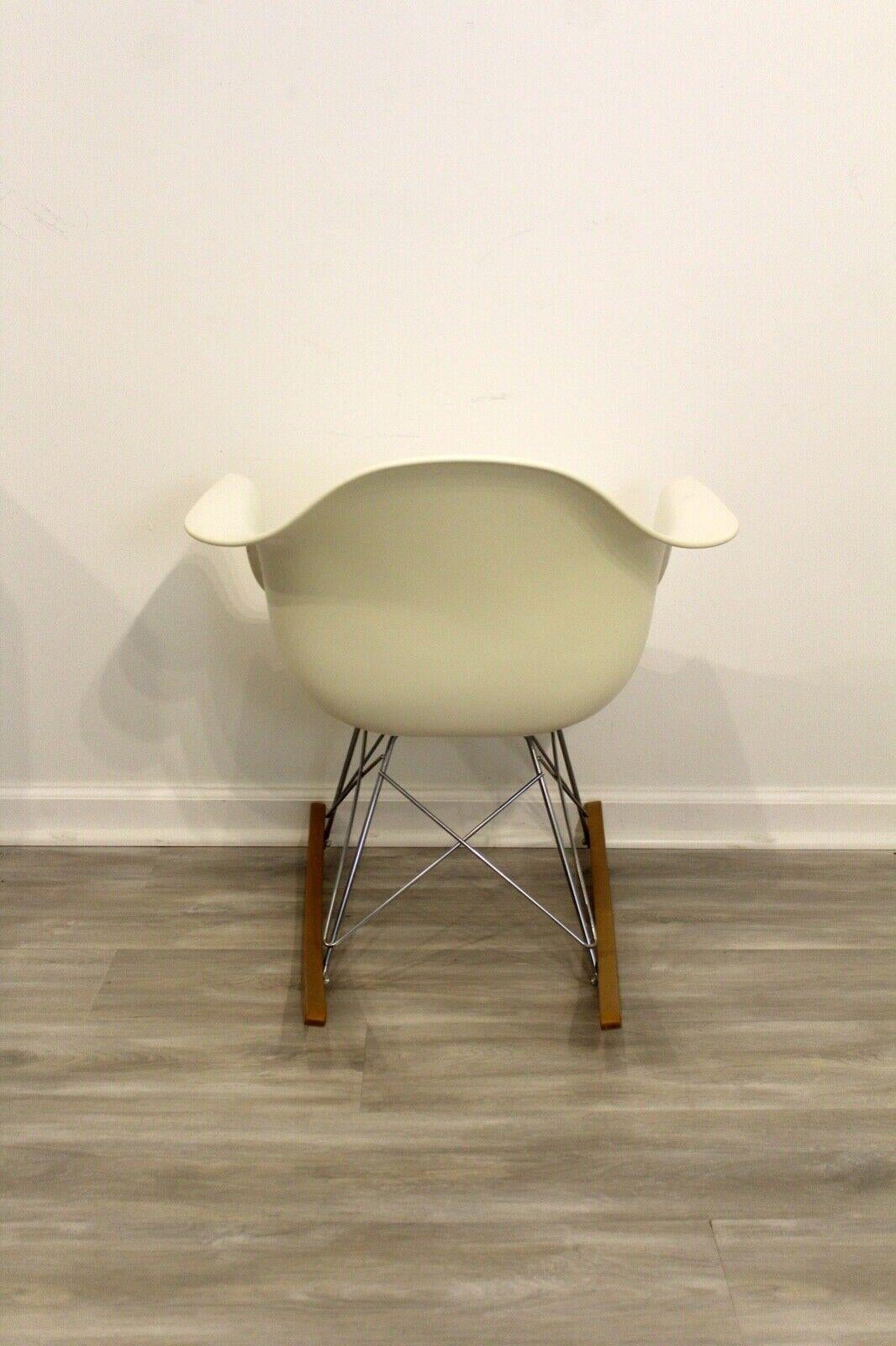Plastic Mid-Century Modern Style Authentic Herman Miller Eames Molded Shell Chair Rocker