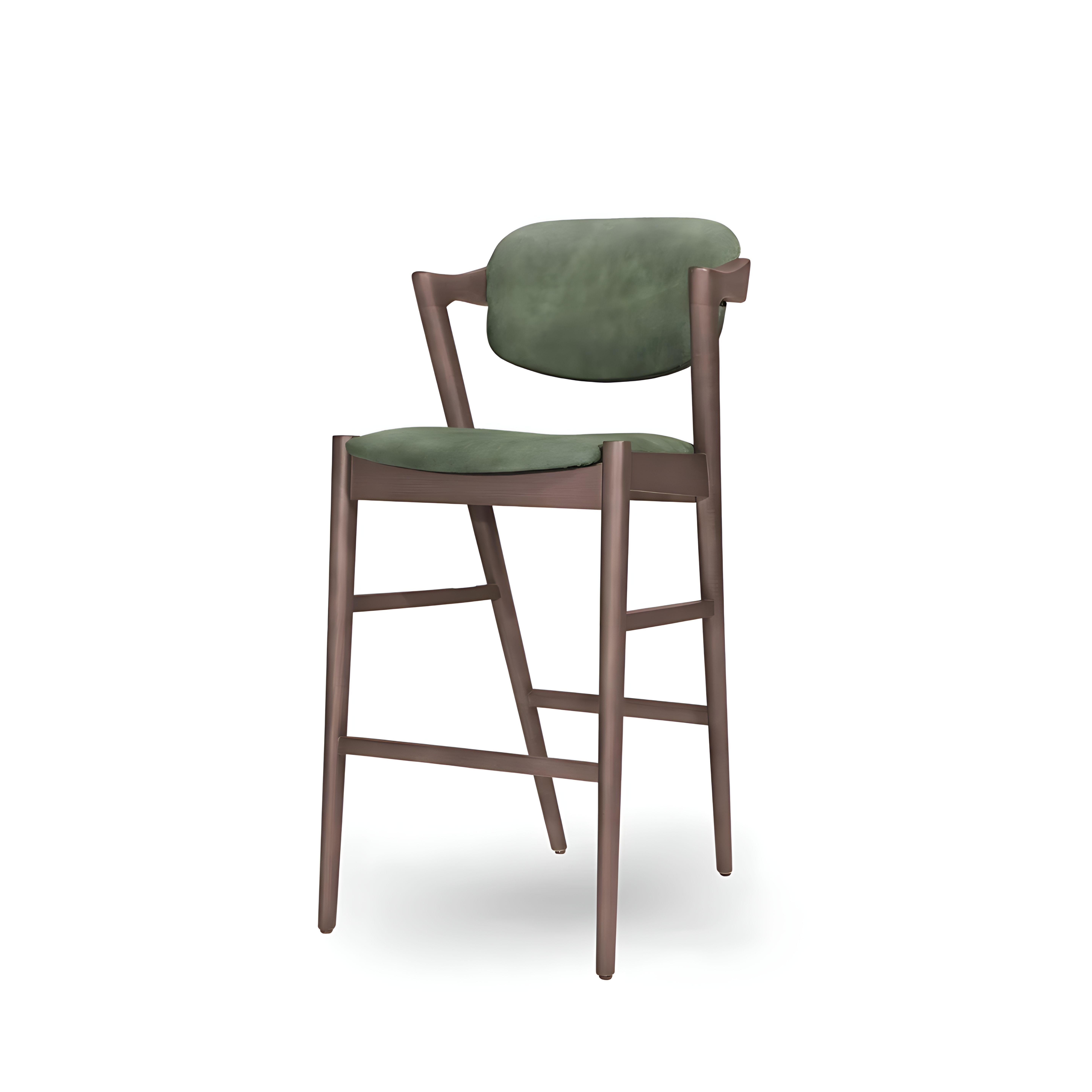 Mid-Century Modern Tabouret de bar style moderne du milieu du siècle Ft. Cadre en laque noire et velours synthétique en vente