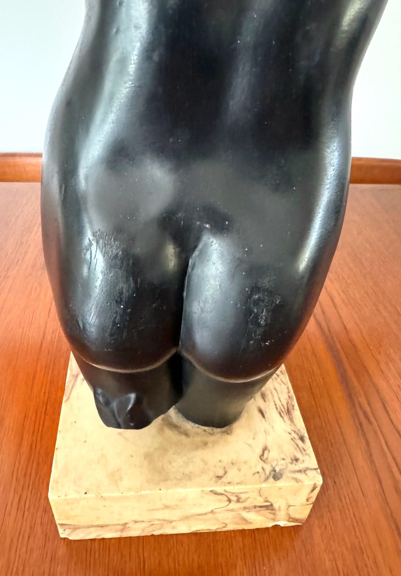Sculpture Aphrodite noire de style moderne du milieu du siècle dernier Alva Studios MMA en vente 2