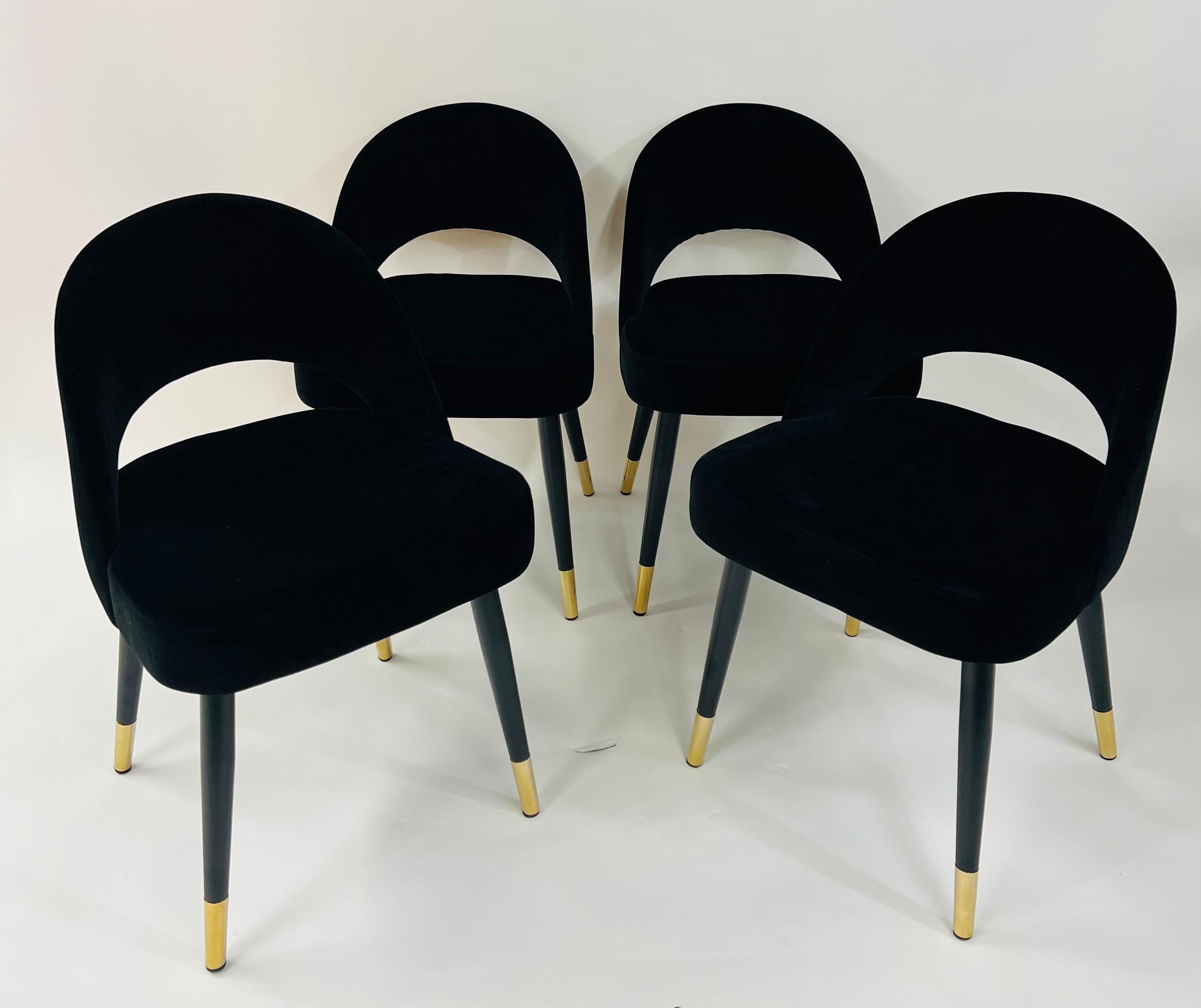 black suede dining chairs