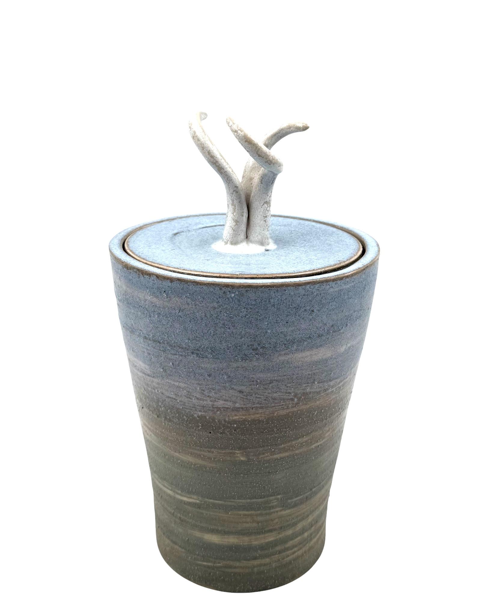 Jarrón de cerámica artística azul de estilo moderno de mediados de siglo, Gabriele Bucci Italia 2000s en venta 1
