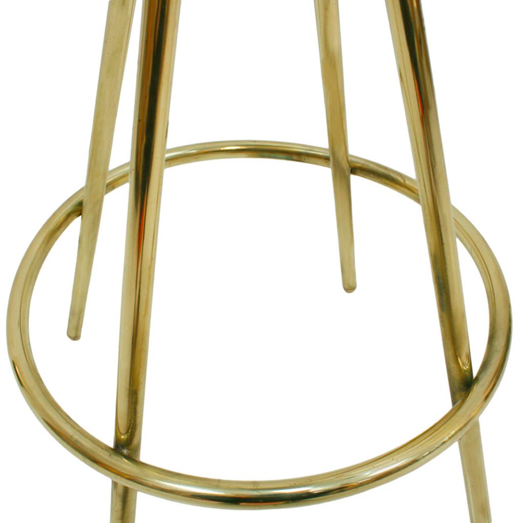 Mid-Century Modern Style Brass and Goat Fur Italian Stools For Sale 1