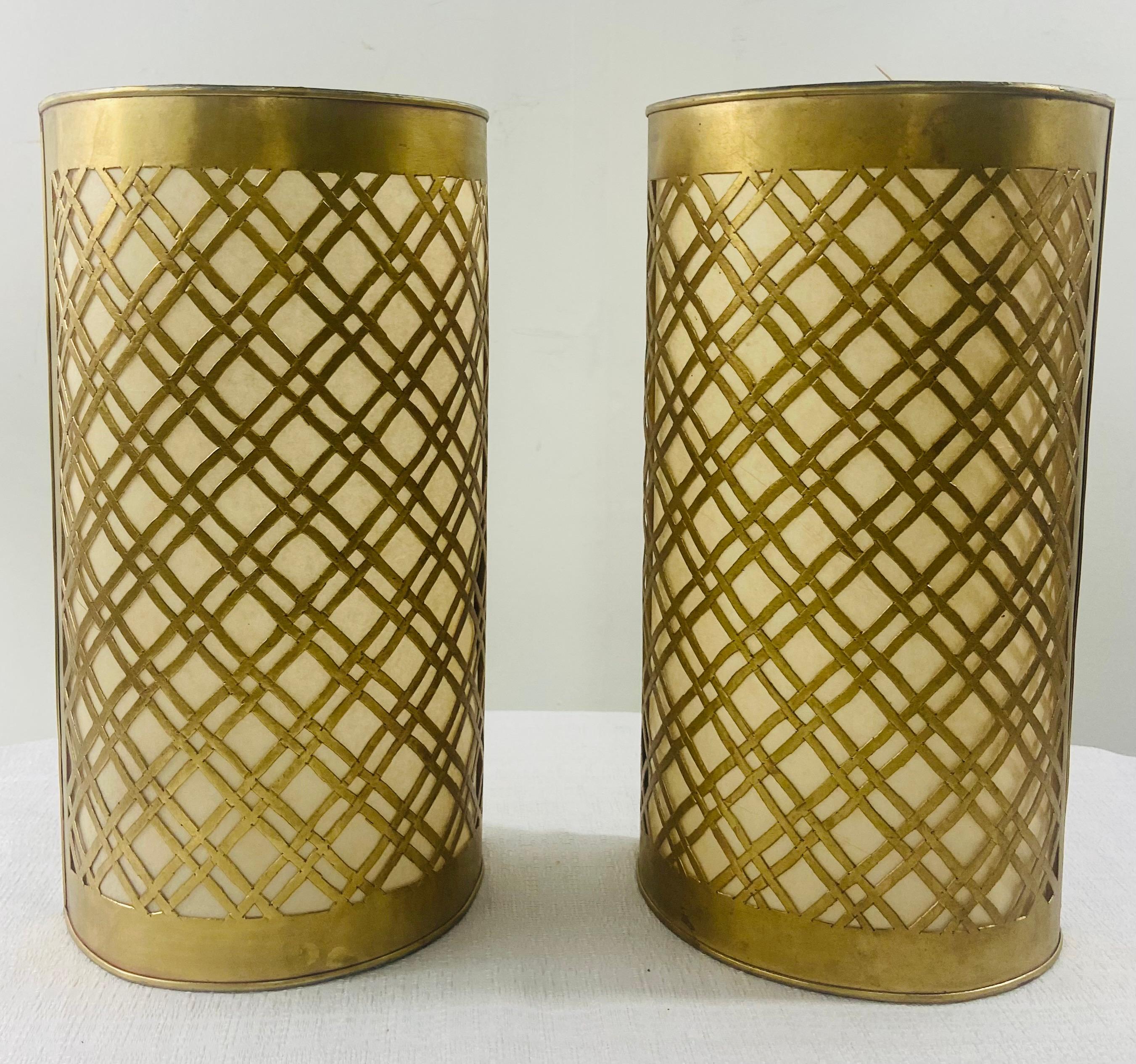 Mid-Century Modern Style Brass Diamond Design Wall Sconce, a Pair For Sale 1